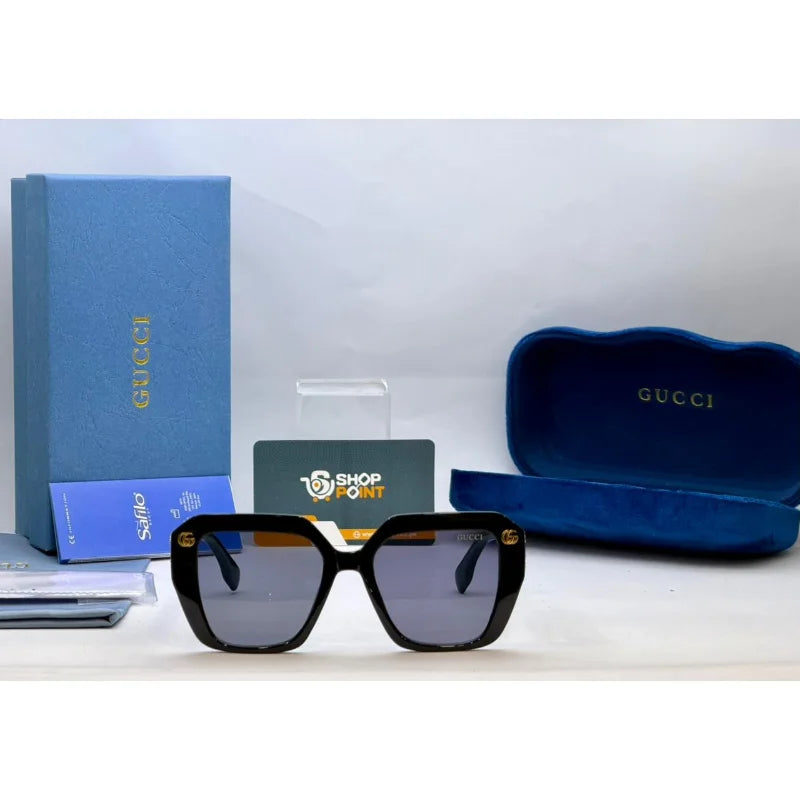 Gucci Hexagonal Black Sunglasses