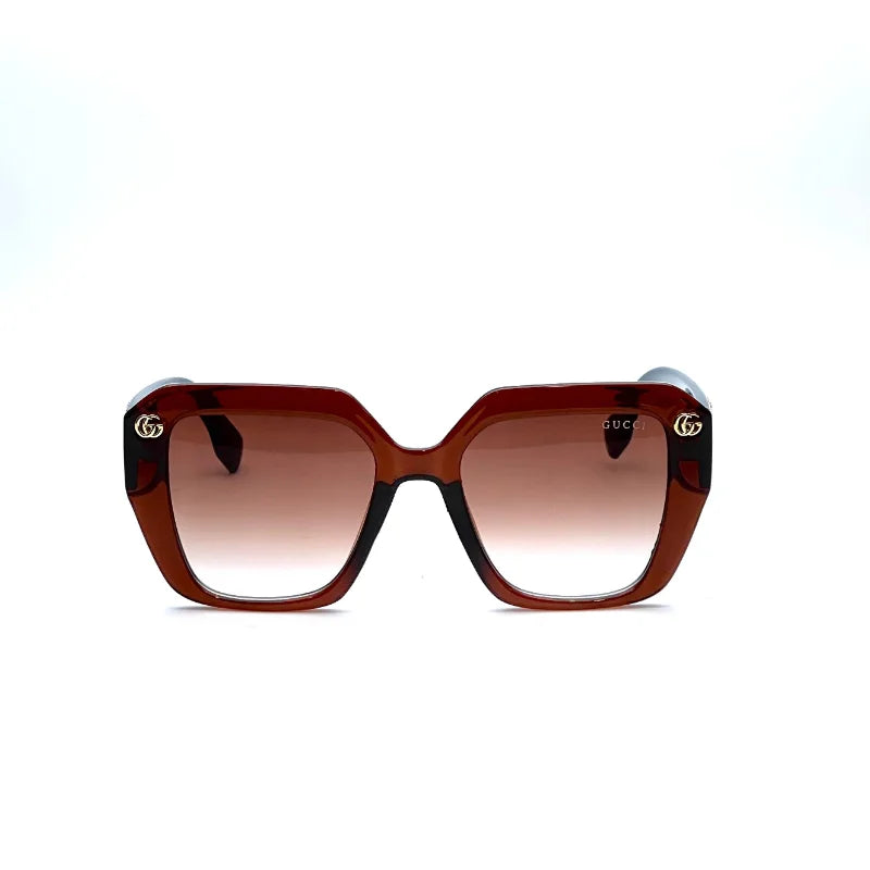 Gucci Hexagonal Brown Sunglasses