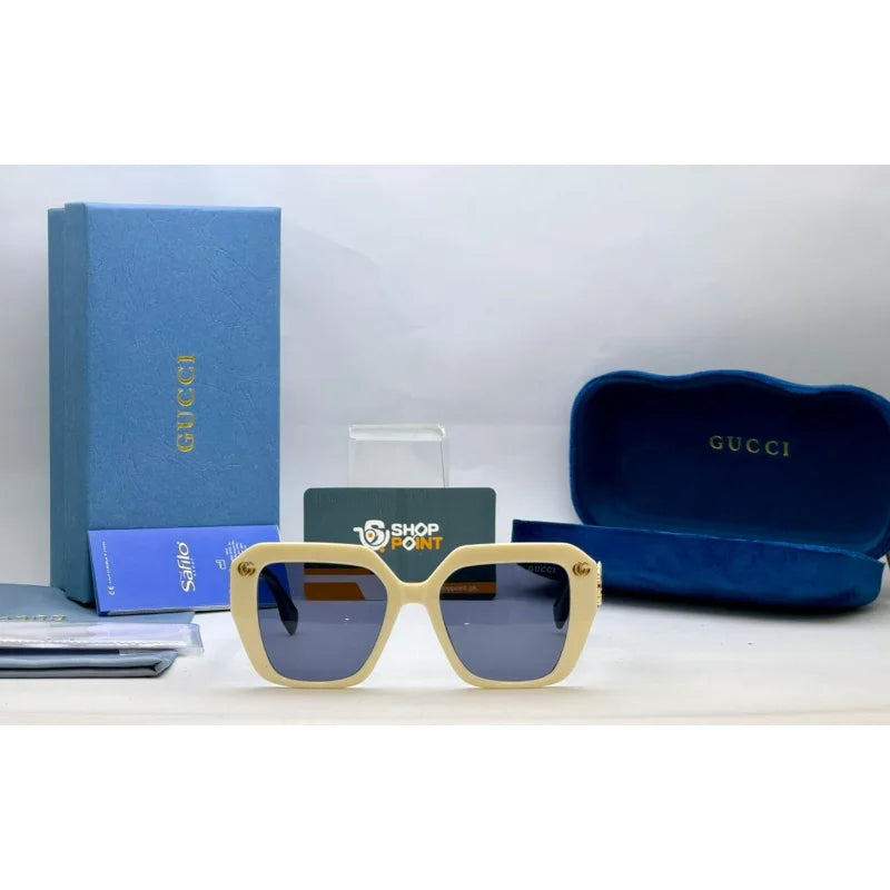 Gucci Hexagonal White Sunglasses