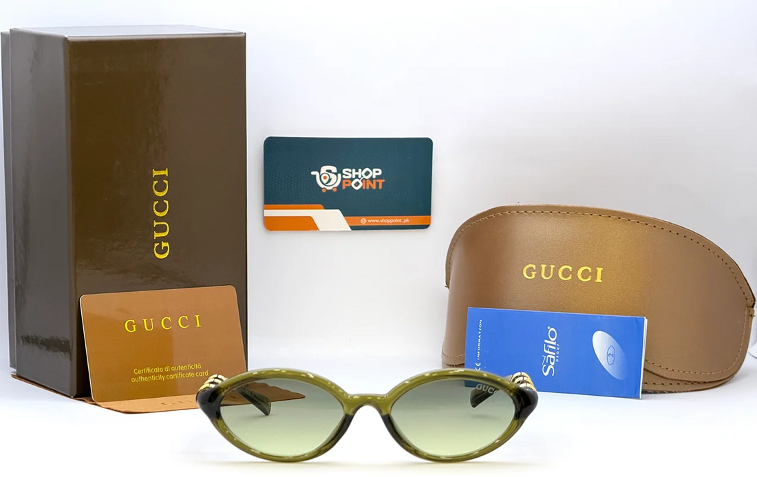 Gucci Oval Green Gradient Sunglasses
