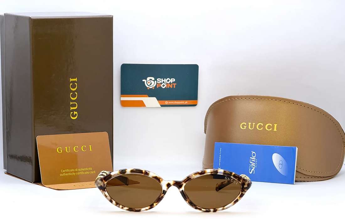 Gucci Oval Tortoise Brown Sunglasses