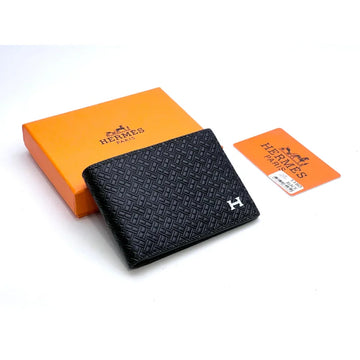 Hermes Black Leather Wallet For Men