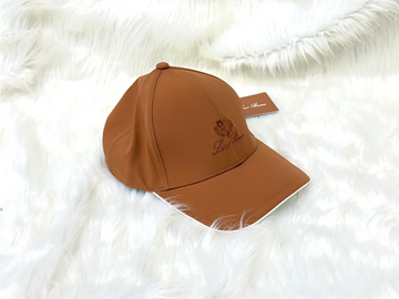 Loro Piana Storm System Brown Embroidered Logo Baseball Cap