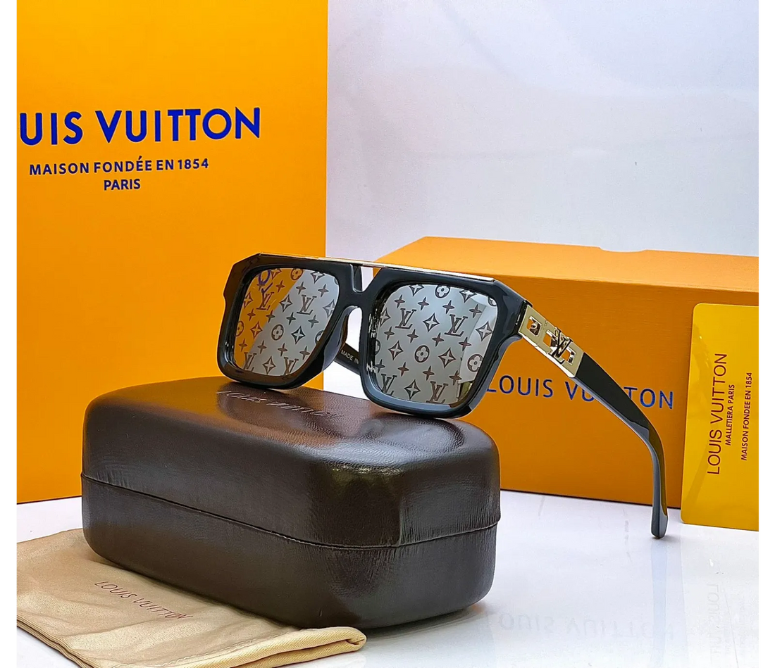 Louis Vuitton 6050 Black Print Logo Lens Sunglass