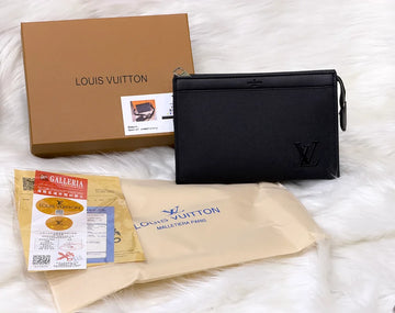 Louis Vuitton Black Crossbody Pouch Set with Adjustable Strap
