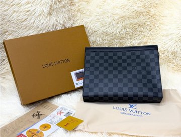 Louis Vuitton Black Damier Graphite Zip Pouch
