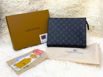 Louis Vuitton Black Monogram Shadow Zip Pouch