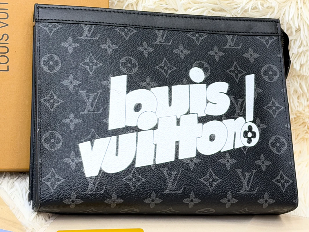 Louis Vuitton Black Monogram Shadow Zip Pouch