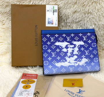 Louis Vuitton Blue Monogram Cloud Print Zip Pouch