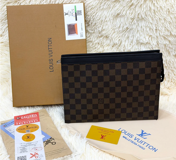 Louis Vuitton Damier Ebene Checkered Zip Pouch