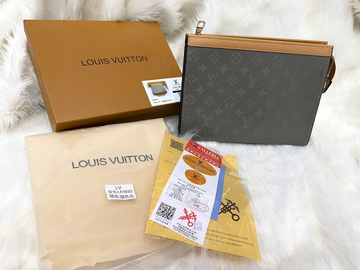 Louis Vuitton Grey Monogram Zip Pouch