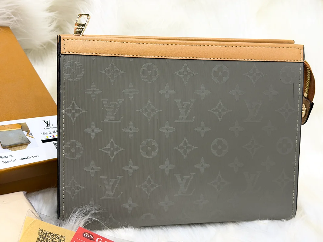 Louis Vuitton Grey Monogram Zip Pouch