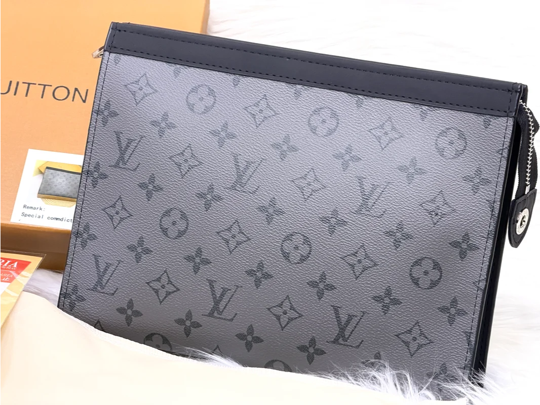 Louis Vuitton Monogram Eclipse Grey Zip Pouch