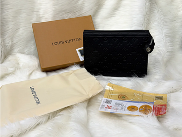 Louis Vuitton Monogram Shadow Black Zip Pouch