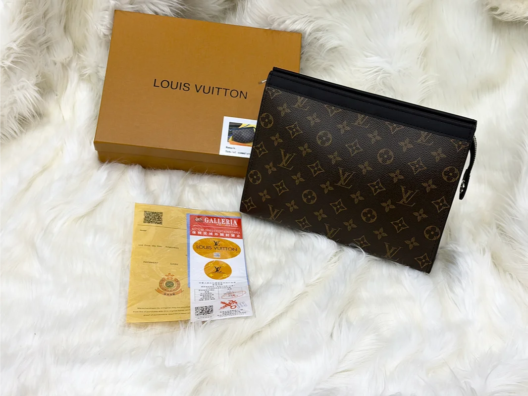 Louis Vuitton Pochette Voyage Brown Monogram Hand Pouch