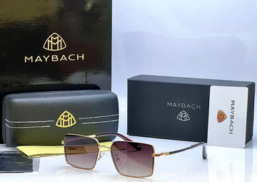 Maybach 2432 Golden Brown Small Rectangular Sunglasses