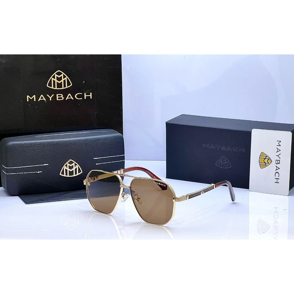 Maybach Square Golden Brown Sunglasses