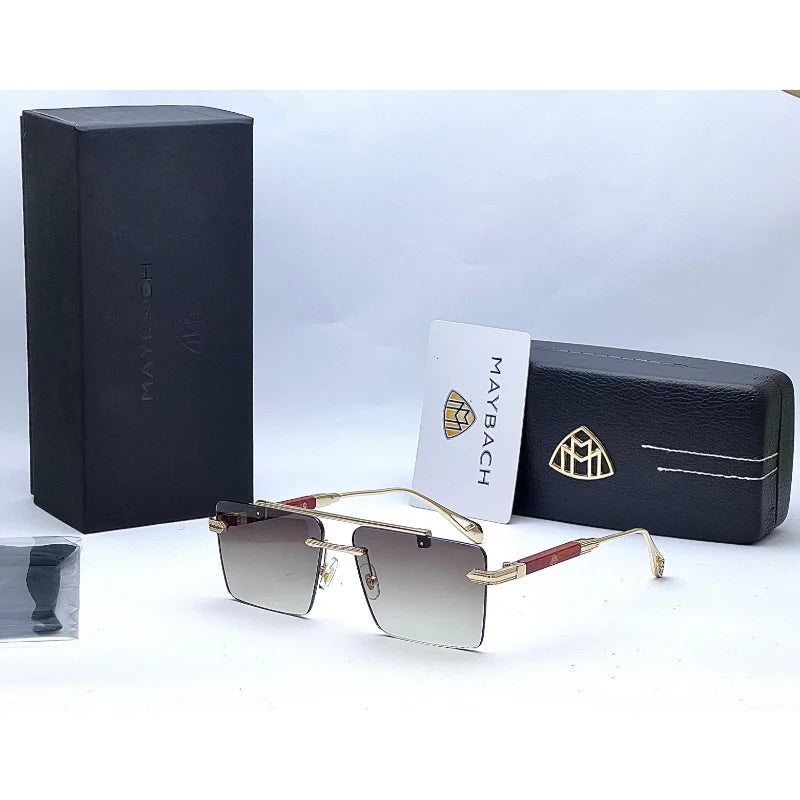 Maybach Square Golden Brown Sunglasses