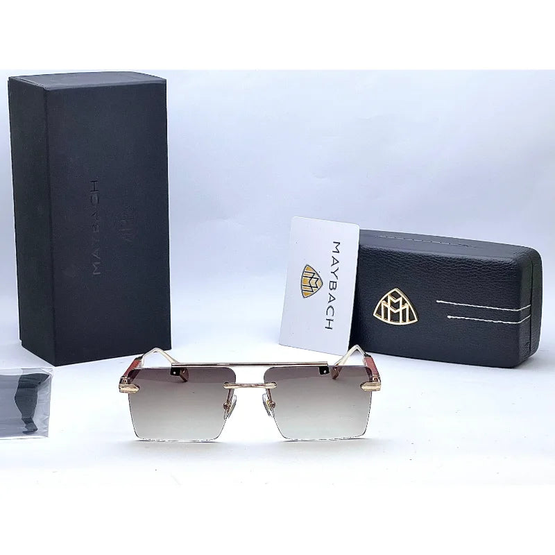 Maybach Square Golden Brown Sunglasses