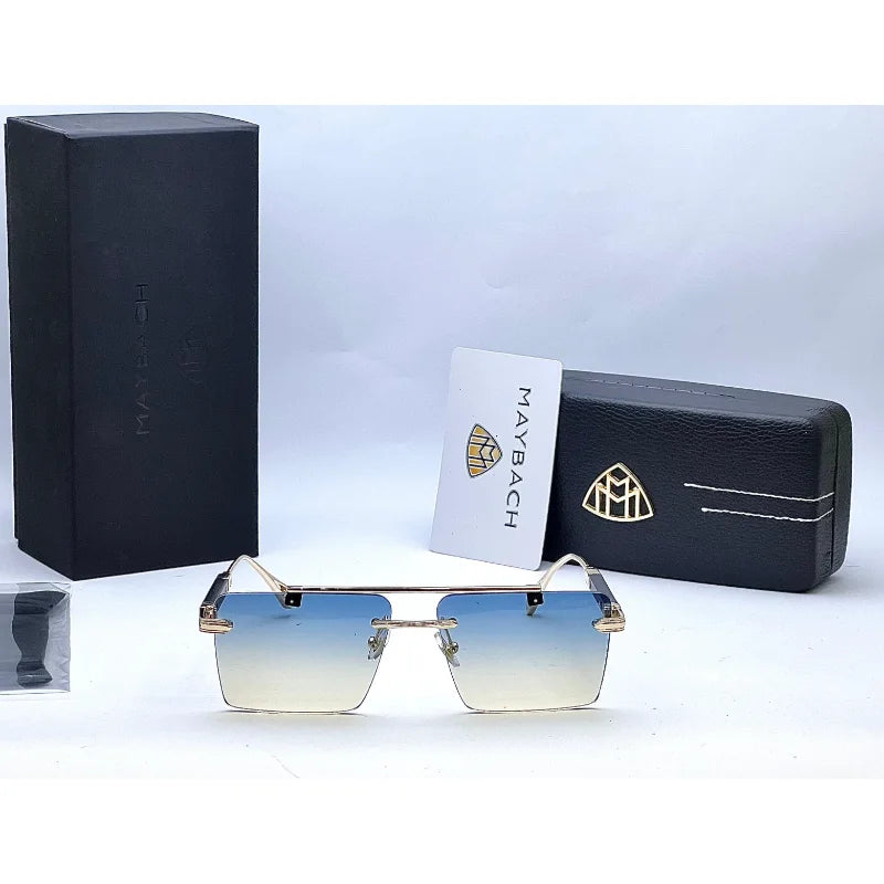Maybach TJ72290 Square Golden Double Shade Sunglasses