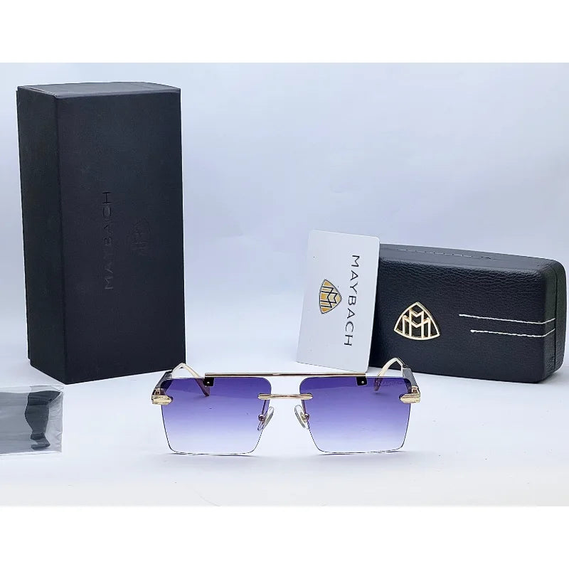 Maybach TJ72306 Square Golden Double Shade Sunglasses