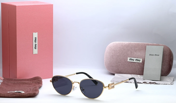Miu Miu 23597 Gold Black Sunglasses
