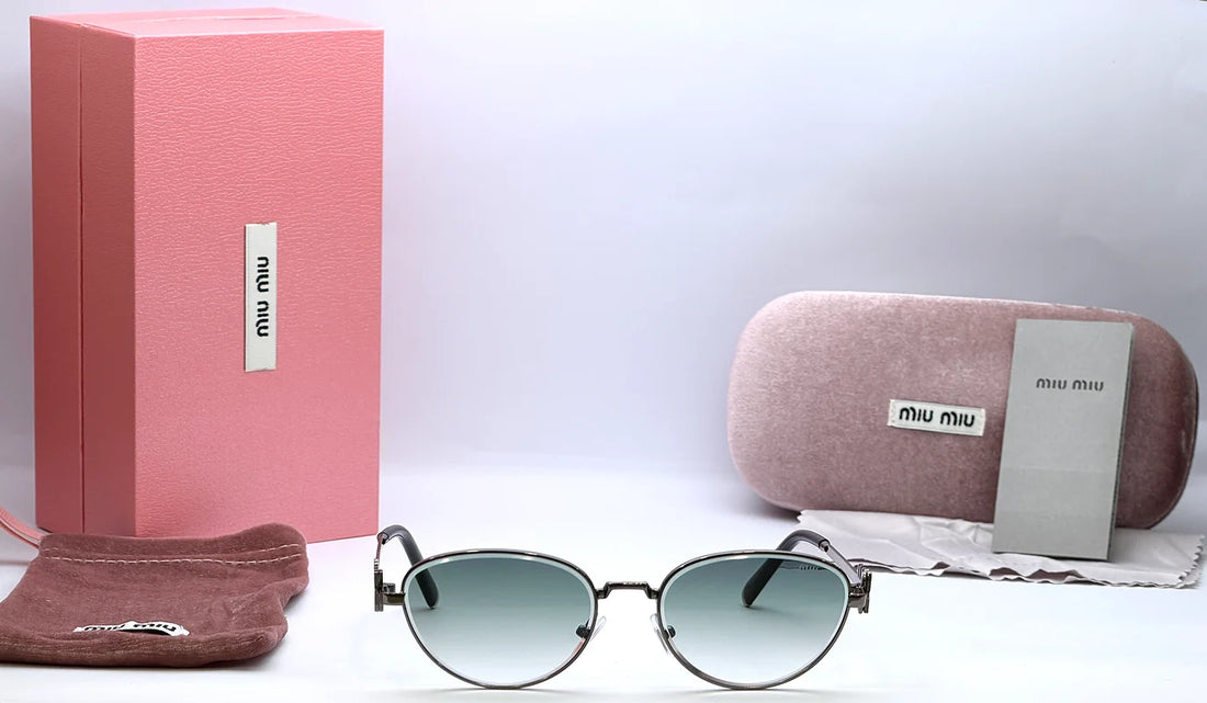 Miu Miu 23597 Gunmetal Grey Gradient Sunglasses