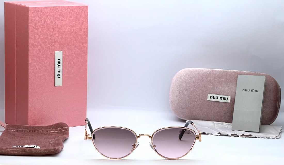 Miu Miu 23597 Rose Gold Brown Gradient Sunglasses