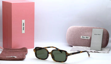 Miu Miu 34111 Tortoise Green Square Sunglasses