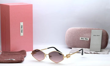 Miu Miu 478 Gold Geometric Sunglasses