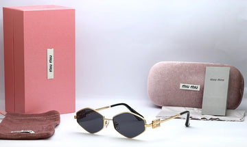 Miu Miu 478 Gold Geometric Sunglasses