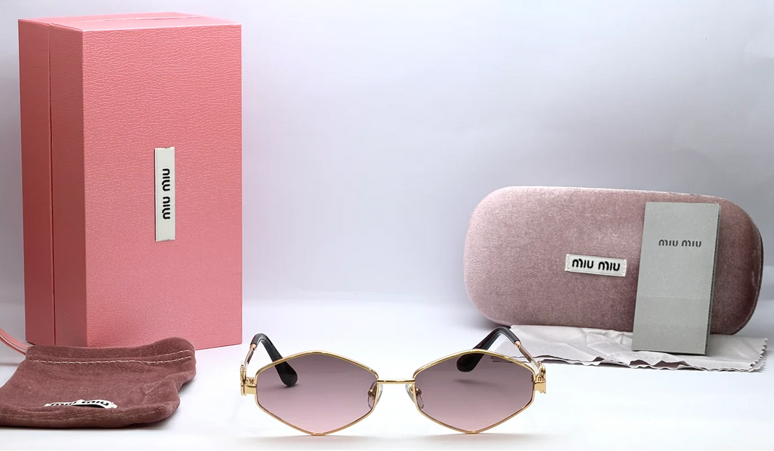 Miu Miu 478 Gold Geometric Sunglasses