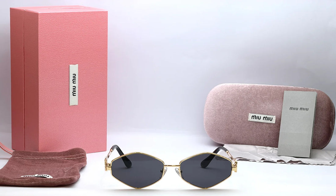Miu Miu 478 Gold Geometric Sunglasses