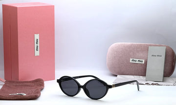 Miu Miu 5519 Black Round Sunglasses