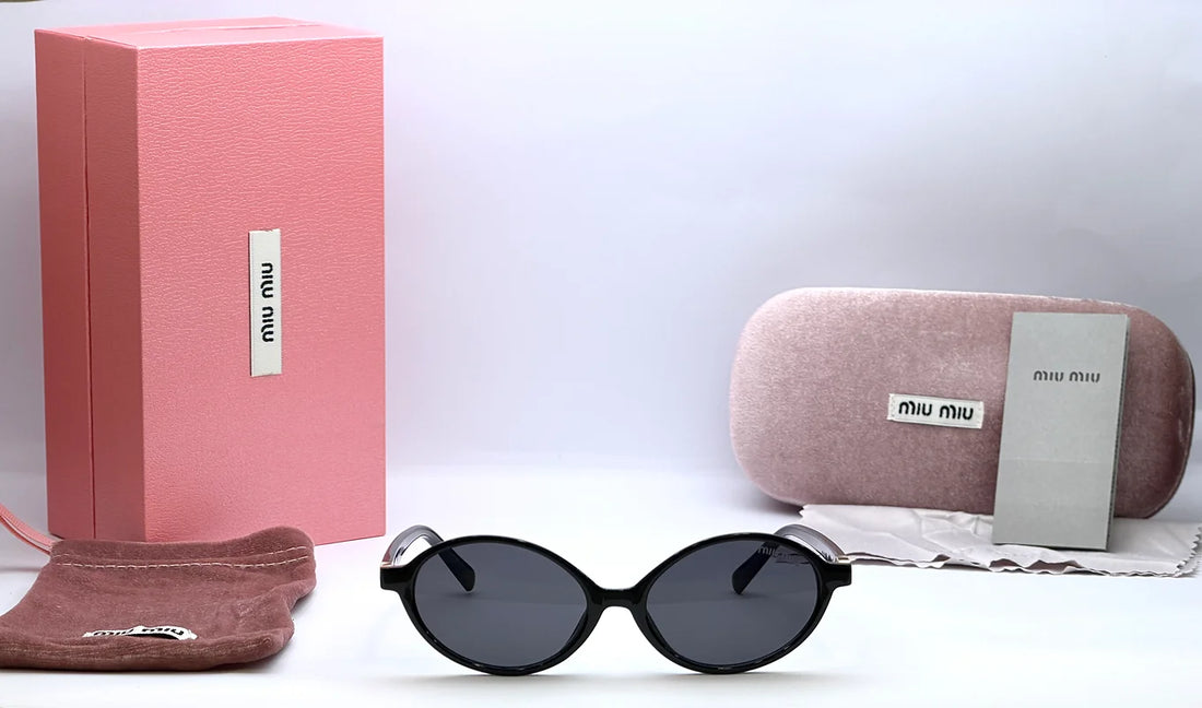 Miu Miu 5519 Black Round Sunglasses