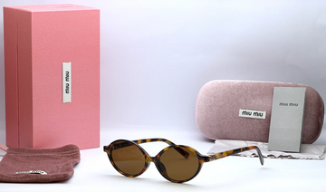 Miu Miu 5519 Tortoise Brown Round Sunglasses
