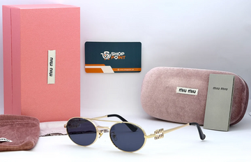 Miu Miu DY021 Gold Round Sunglasses