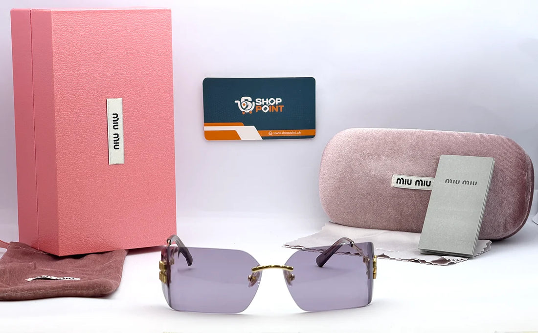 Miu Miu Rimless Sunglasses (Purple)