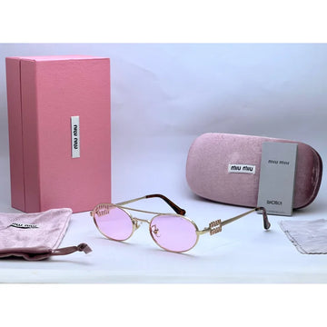 Miu Miu vertical logo Sunglasses (Pink)