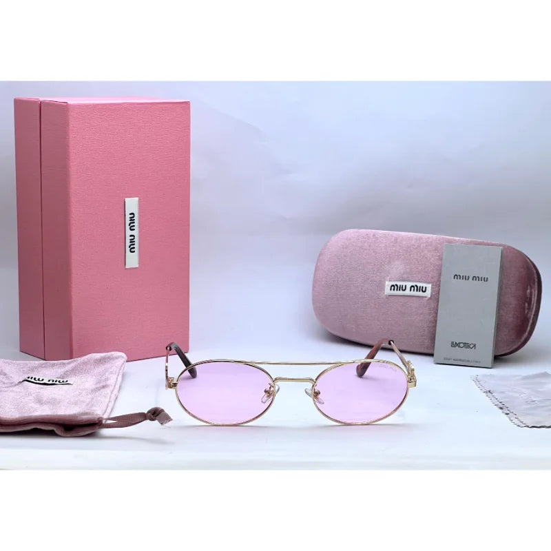 Miu Miu vertical logo Sunglasses (Pink)