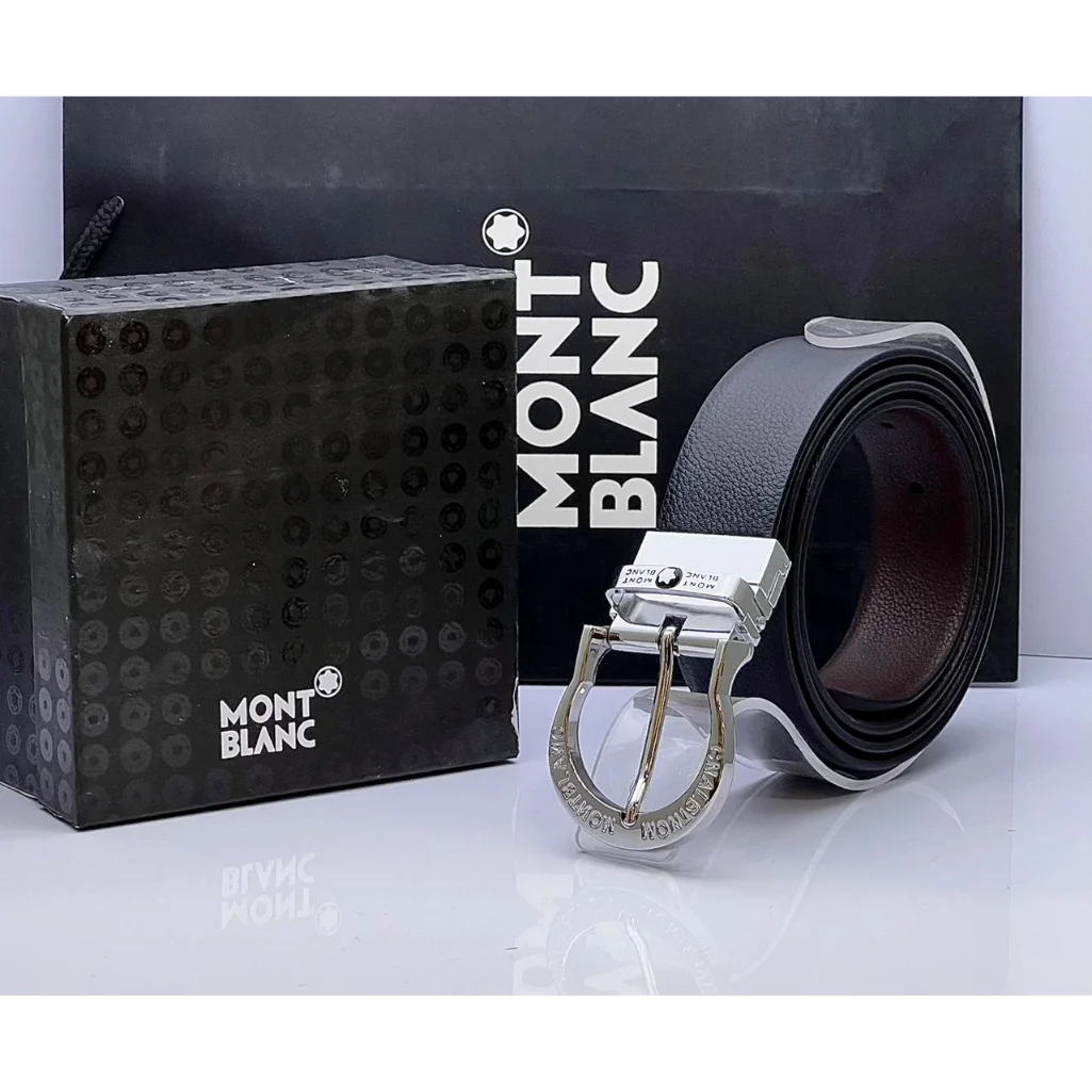 Sample Backle Mont Blanc Silver Simple Buckle Belt For Men – Shoppoint