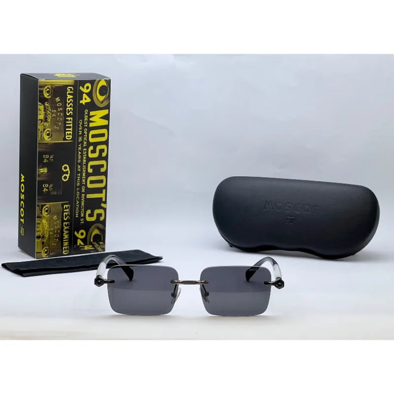 Moscot Black Rimless Sunglasses