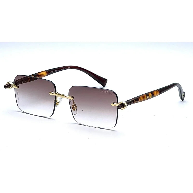 Moscot Brown Rimless Sunglasses