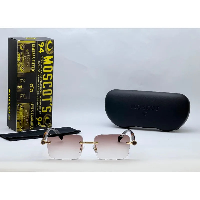 Moscot Brown Rimless Sunglasses