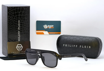 Philip Plein 99534 Black Square Sunglasses with Black Lenses