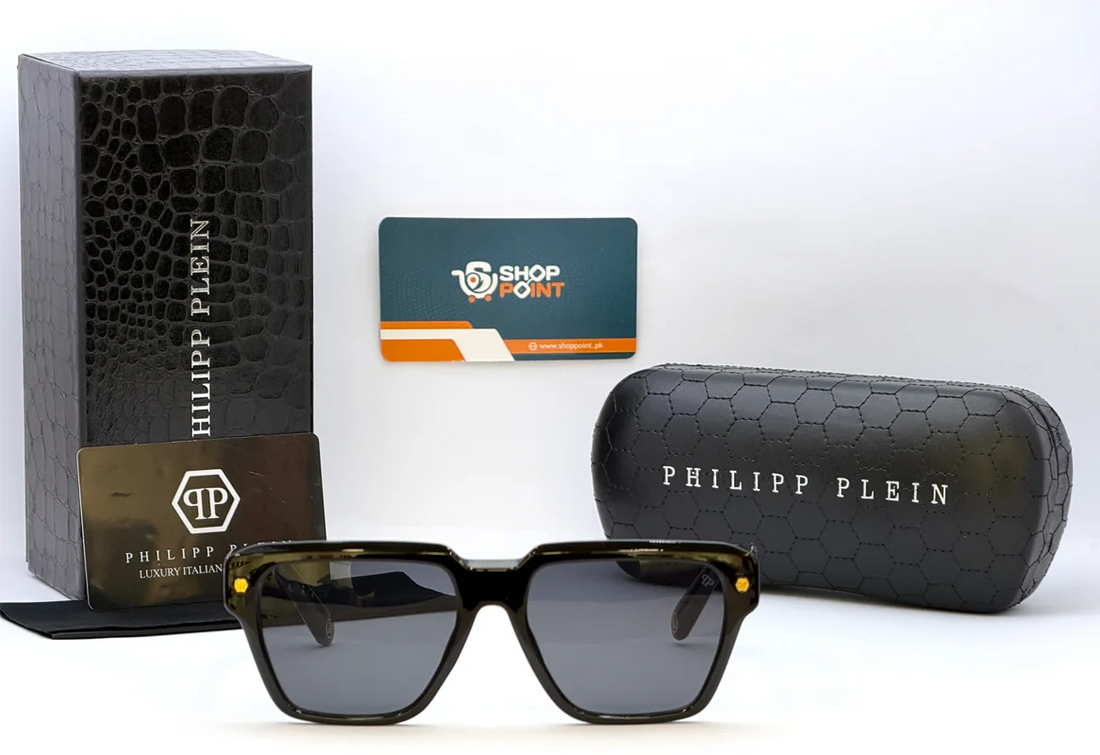 Philip Plein SPP201V Black Square Sunglasses