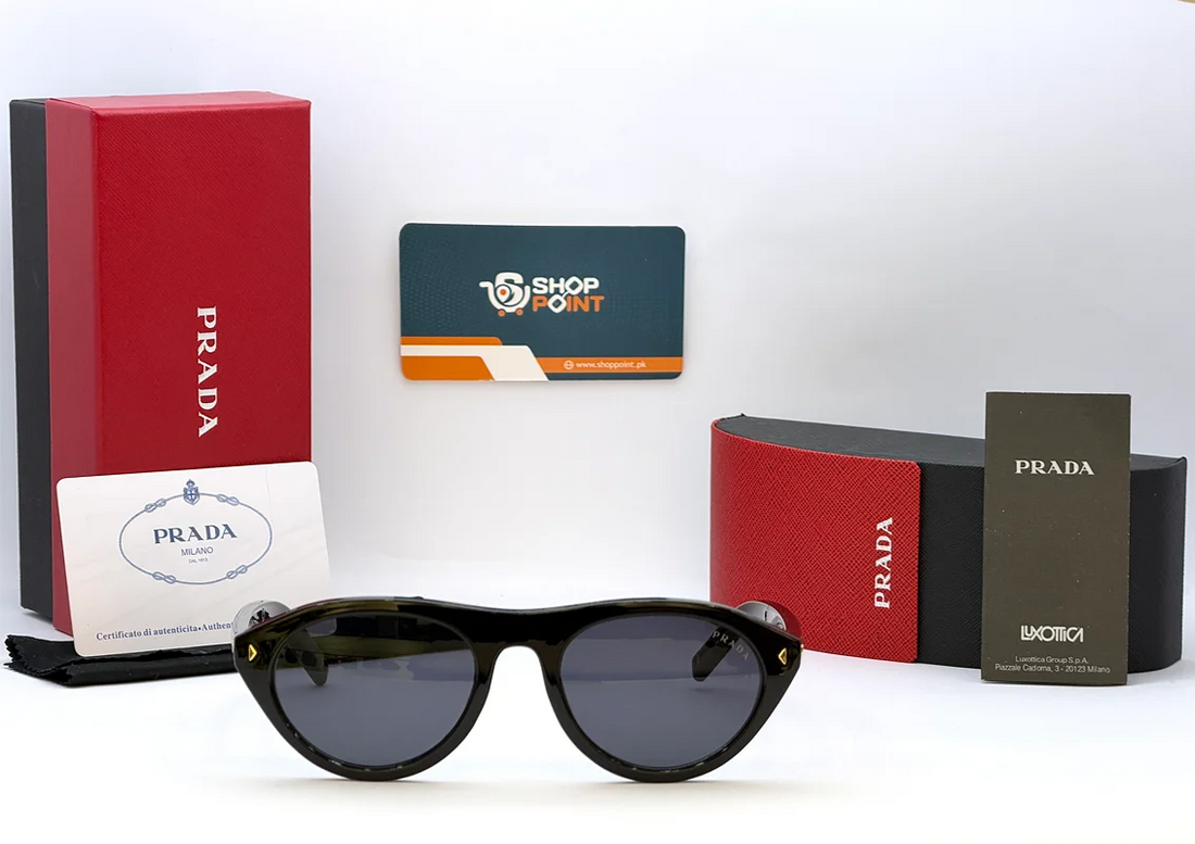 Prada Havana Oval Sunglasses with Iconic Metal Plaque