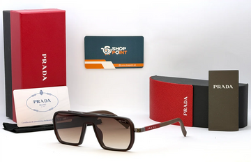 Prada J8151 Brown Gradient Square Sunglasses