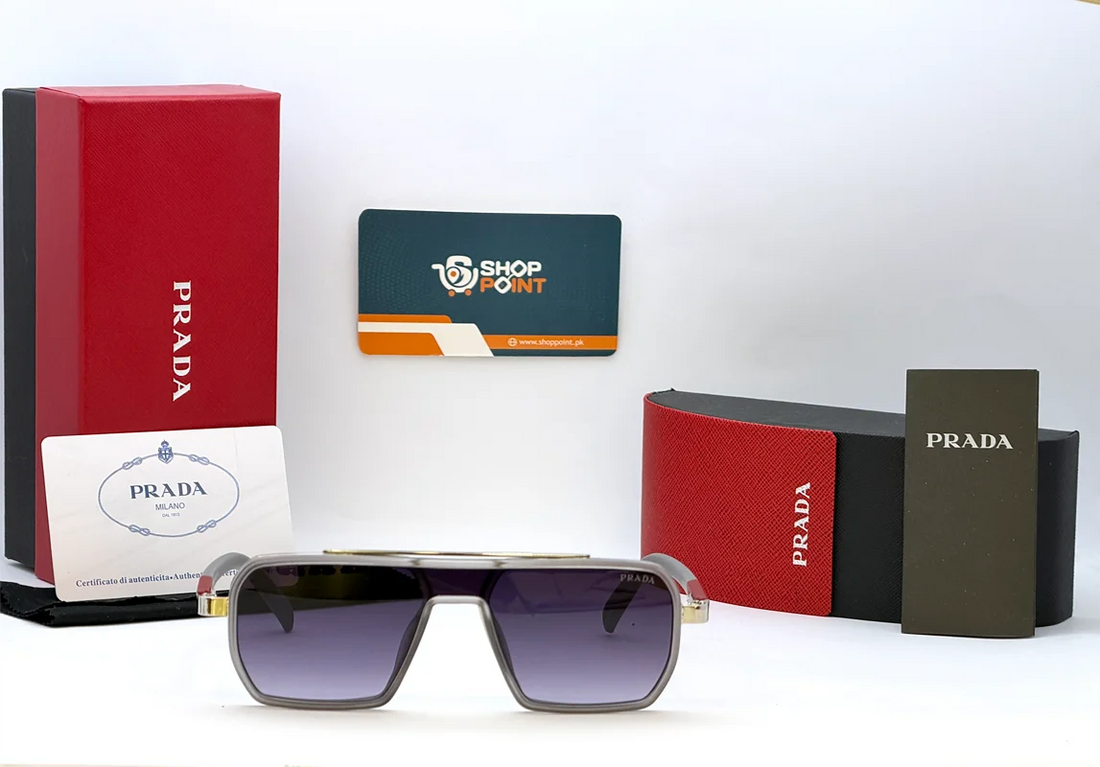 Prada J8151 Grey Purple Gradient Square Sunglasses