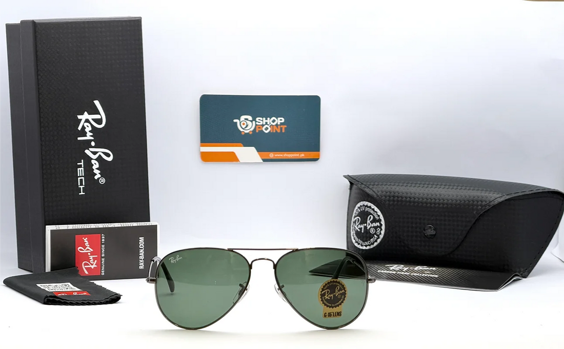 Ray-Ban RB3025 58mm Black Green Lens Aviator Sunglasses